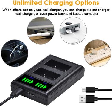 Акумулятор NB-2L 1400mAh з LED-подвійним зарядним пристроєм для Canon EOS 350D, 400D та PowerShot G7, G9, S30, S40, S45, S50, S60, S70, S80