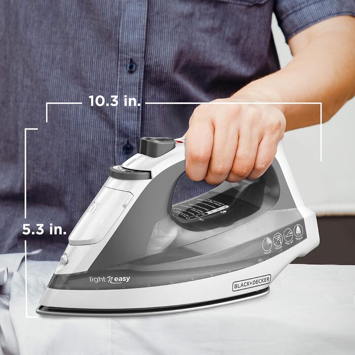 Відпарювач для одягу компактний, сірий, IR1020S, Black+Decker Light N'Easy, легкий