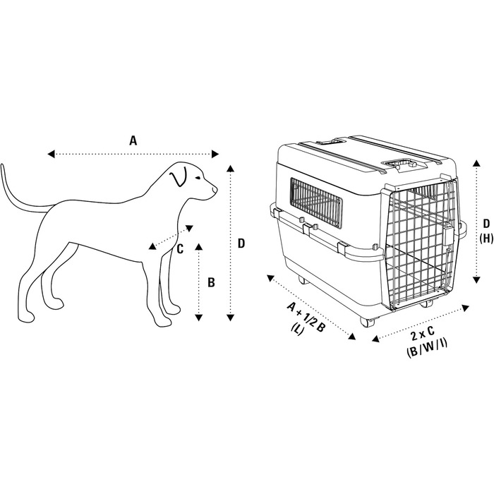 Karlie Nomad Pet Carrier - Front Loading, 68x51x47 cm - Lightweight Travel Cage for Cats & Dogs