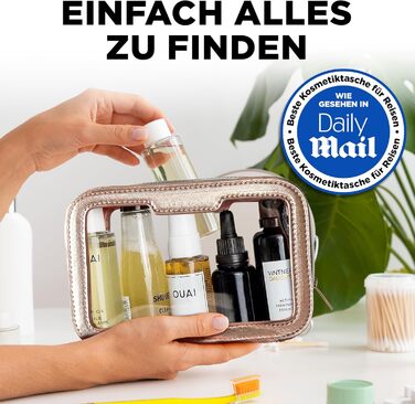 Lily England Косметичка Прозора Водонепроникна - Косметичний мішечок для подорожей та повсякденного використання (Рожеве золото)