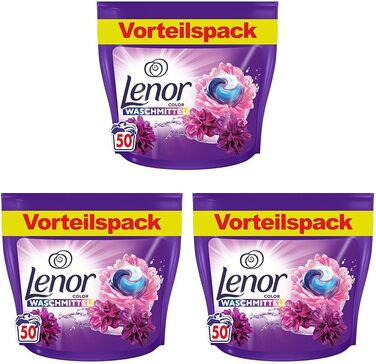 Капсули для прання кольорових речей Lenor All-in-1 Pods Amethyst (Blütentraum), гігієнічне глибоке очищення та тривала свіжість, 53 прання