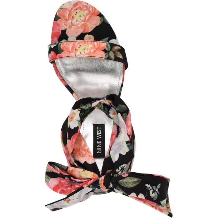 Босоніжки Nine West Kelsie на підборах, 39 EU, Black Summer Blooms принт, жіночі