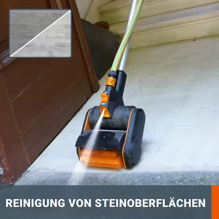WORX WG441E.9 20V Cordless Multi-Brush - multifunctional surface brush for cleaning stone & wood surfaces & weed removal - integrated water connection - PowerShare compatible - without battery & charger