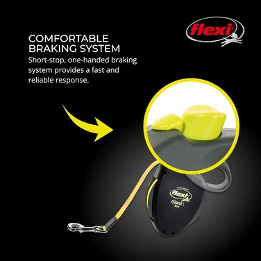 Flexi Giant Extendable Dog Leash - Durable, Tangle-Free, Black - Up to 49.9 lbs, 7.9m