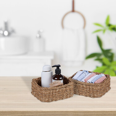 Relaxdays Seagrass Storage Basket Set of 5