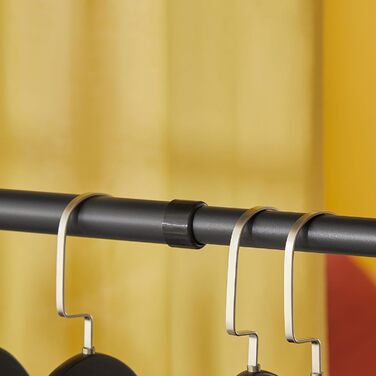 SoBuy KLS03-SCH Clothes Rack Coat Stand with 4 Clothes Rails Telescopic Wardrobe System Adjustable Shelf System black Bra approx. 124-226x200-285cm