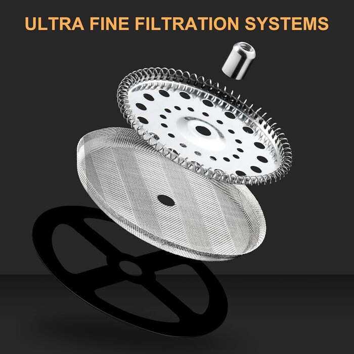 Френч-прес ParaCity з нержавіючої сталі та термостійкого скла, 1000 мл - для холодної заварки та як подарунок