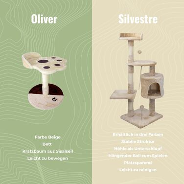 Дряпальня для котів Mobiclinic® Pets Silvestre, середня, сіро-бежева