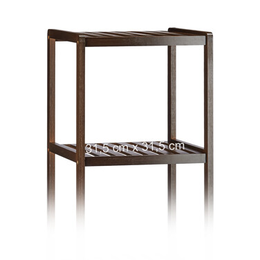 Relaxdays Bamboo Bathroom Shelf, Dark Brown