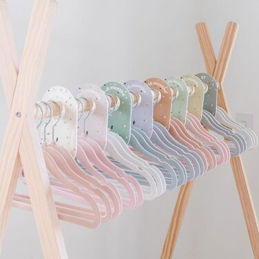 3 Sprouts - 30 шт. плюшеві вішалки для дитячого одягу, бежеві