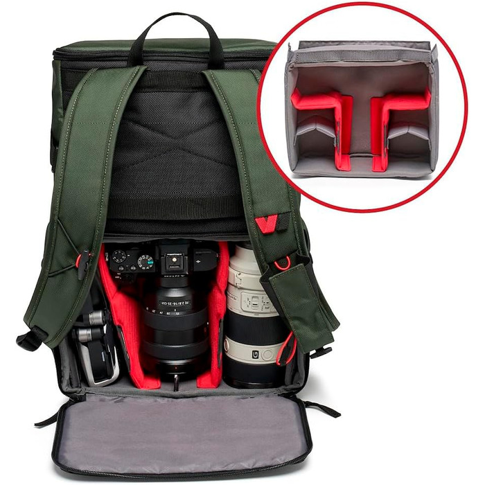 Рюкзак для фототехніки Manfrotto Street Slim Green - для DSLR та Mirrorless, з відділенням для ноутбука