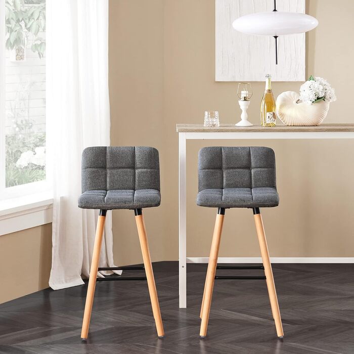 SoBuy® FST50-DGx2 Bar Stools - Set of 2 - Dark Grey - 68cm Seat Height