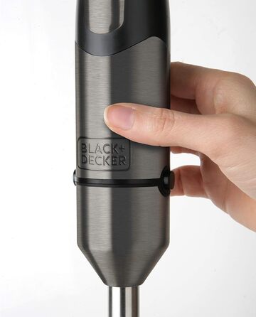 Занурювальний блендер BLACK+DECKER BXHBA1000E, 1000 Вт, 20 швидкостей, 4 насадки