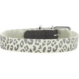 Світловідбиваючий ошийник для тварин Convenience Reflect Glow L (60), білий з леопардовим принтом