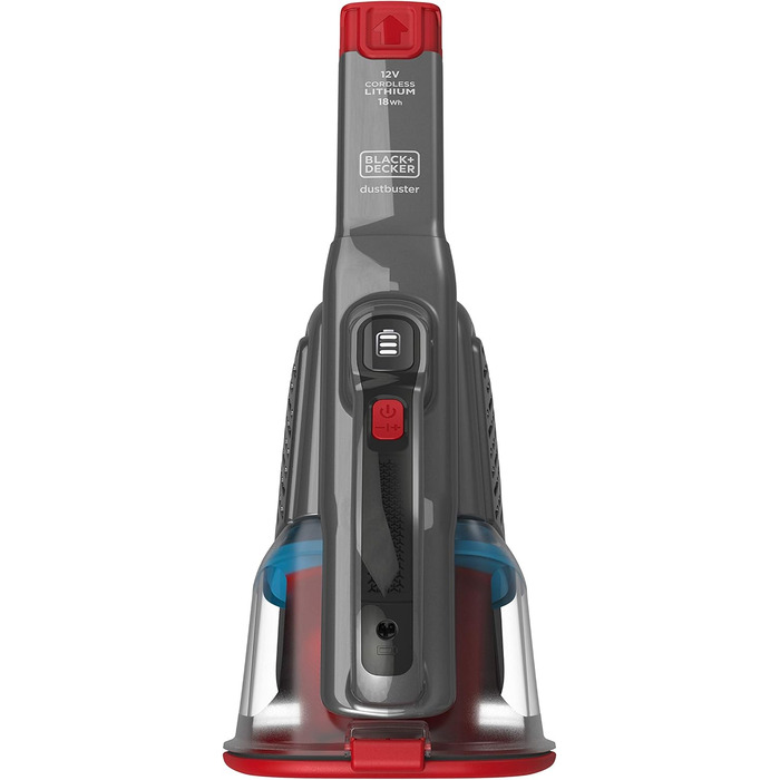 Ручний акумуляторний пилосос BLACK+DECKER BHHV315J Lithium Dustbuster Titanium/Red 12V, 500 мл, циклонна технологія, безмішковий, з насадкою для щілин