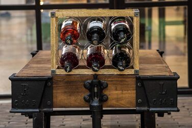 Винна полиця KitchenCraft Industrial Kitchen на 6 пляшок, метал, бежево-сіра, 30x18x18 см