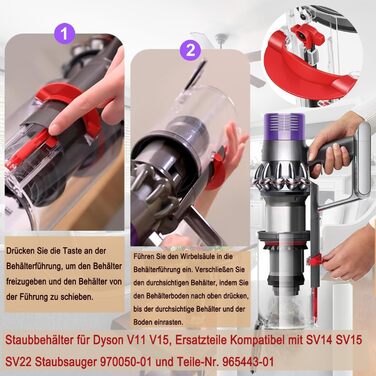Електрична насадка для миття підлоги Dyson V15, V11, V10, V8, V7 - з баком та 6 змінних серветок
