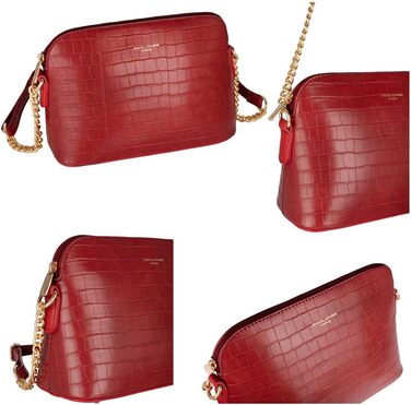 Сумка крос-боді David Jones жіноча зі штучної шкіри (екошкіра) червона з ланцюжком. Вечірня, повсякденна сумка-клатч на блискавці. Елегантний дизайн.