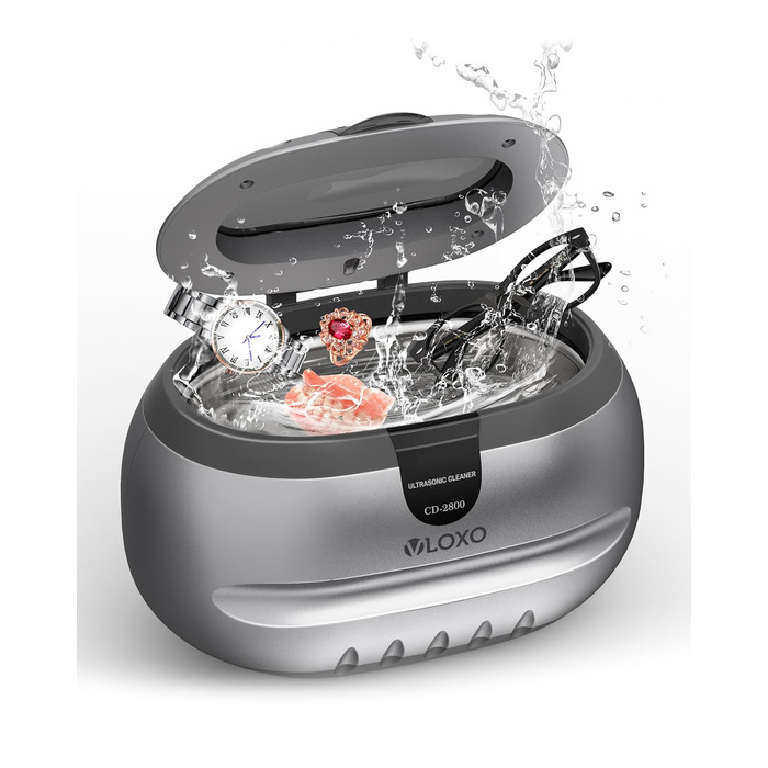 Ультразвукова мийка VLOXO 600мл, 42 кГц – для ювелірних виробів, інструментів, протезів, годинників, нержавіюча сталь, 50W