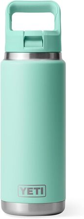 YETI Rambler C Drink Straw Bottle, vacuum-insulated stainless steel bottle with straw lid, 26 oz (769 ml) (Seafoam)