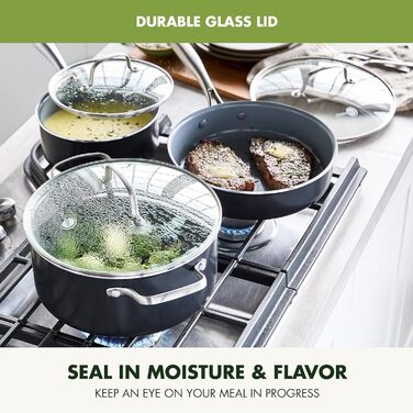 Набір посуду GreenPan Swift 17 предметів: антипригарне покриття, нетоксичний, з нержавіючої сталі, для приготування різноманітних страв