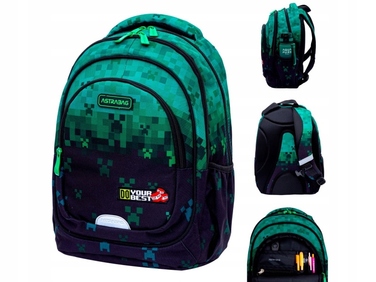 Багатовідсінковий шкільний рюкзак AstraBag, зелений, 20 л