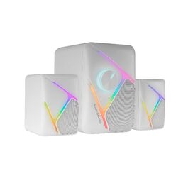 Mars Gaming MS-H21 RGB 2.1 Gaming-Lautsprecher: 35W сабвуфер, 3D звук, USB, 3.5mm, Білий