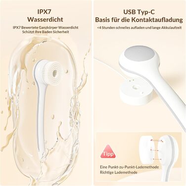 Електрична щітка для спини, м'яка ексфоліація, довгоручна душова щітка, допомога у нанесенні крему для жінок, чоловіків, людей похилого віку, глибоке очищення для всіх типів шкіри, гарна піна - Рожева (Перламутровий)