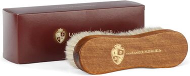 Langer & Messmer Premium Shoe Brush made of fine goat hair for polishing your shoes - The polishing brush for professional shoe care - Shoe brush in shoemaker quality