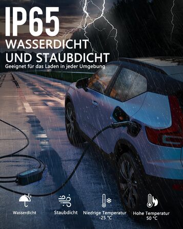 Мобільна зарядна станція Wallbox 11 кВт (3-фазна) з кабелем 7м, роз'єм Type 2, CEE 16A, адаптер-сет | Зарядка для електромобілів та PHEV | IP65, 6/8/10/13/16A