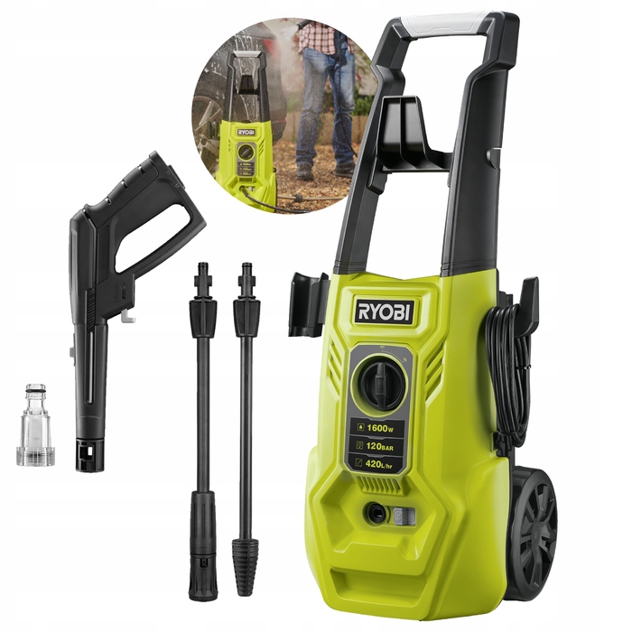 Мийка високого тиску RYOBI 120 бар, 1600 Вт, 0,9 л RY120PWA