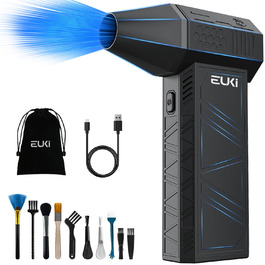 Електричний пилосос-фен EUKI X3DE: 3 режими, 150000 об/хв, акумулятор 6000mAh, набір для чищення ПК, авто, диванів