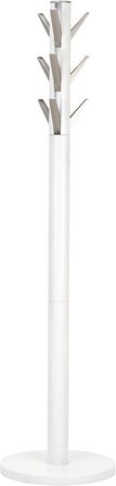 Umbra Flapper Coat Rack – Clothes Rack with 9 Foldable Hooks for Entryway and Office, Wood, White, 57.2 x 57.2 x 165.1 cm, White