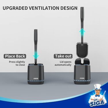 Набір для чищення унітазу Mr.SIGA з тримачем, чорний