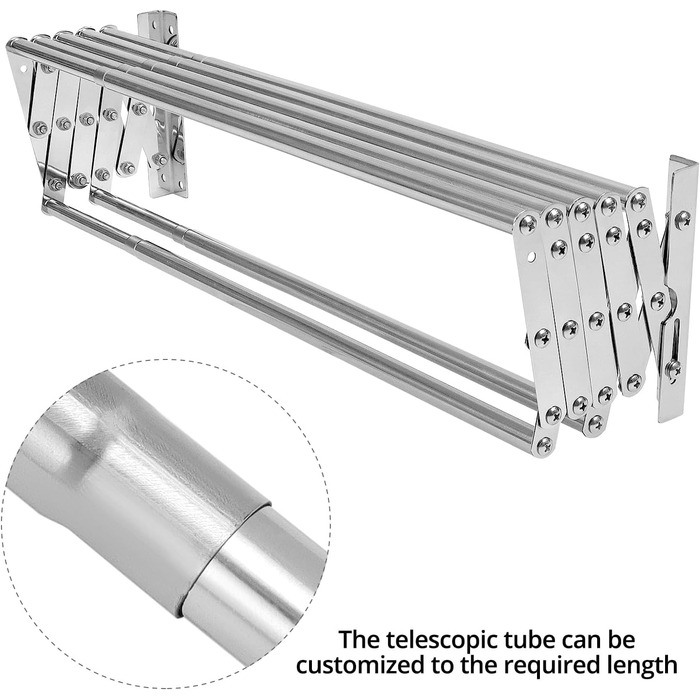 Сушарка для білизни настінна розкладна QWORK® 7 стержнів для балкону та пральні