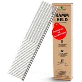 Зубна щітка для собак та котів з захисними нопочками - видаляє підшерсток, ковтуни та вузли. Ідеально для довгошерстих порід, наприклад, кокапу, пуделів. Розмір M-L, професійний гребінь L.