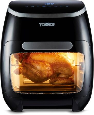 Tower T17076 Xpress Pro Combo 10-в-1 цифрова аерофритюрниця з швидкою циркуляцією повітря, таймером на 60 хвилин, 2000 Вт, 11 л, чорна