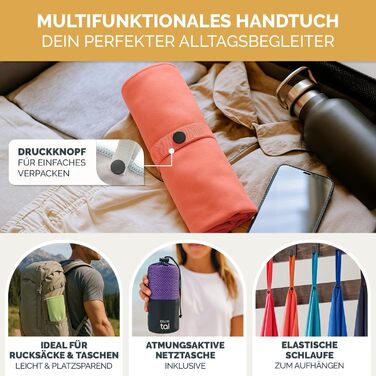 Рушник мікрофібра Blumtal 120x60 см - легкий, швидковисихаючий та надзвичайно вбираючий. Ідеальний для спорту, пляжу, подорожей - сірий колір.