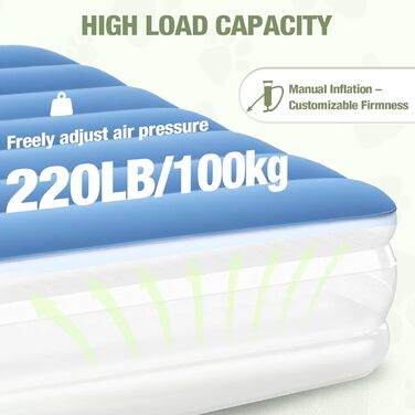 Надувне лежак для собак Lekereise Outdoor, 126x66x12 см, сірий, для собак середніх та маленьких порід, знімний та пральний чохол, для відпочинку в подорожах та на вулиці