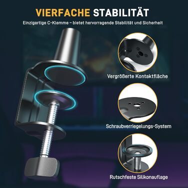 MAONO Тримач для мікрофона BA92 (Чорний) – низькопрофільний з кабелепроводом для чистого робочого місця