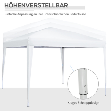 HOMCOM 3x3m Gazebo with 4 Side Walls & Windows, UV Protection, Includes Carry Bag, Steel & Oxford Fabric, White