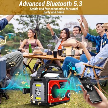 Радіо з ручним генератором 16000mAh, аварійне радіо AM/FM з сонячною панеллю та зарядкою для телефону, SOS-сигнал, ліхтарик, компас для кемпінгу та подорожей