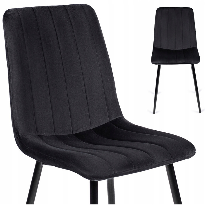 Стілець Mebel Elite, велюр, чорний, 1 шт.