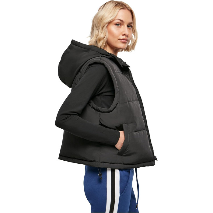 Жіночий жилет Urban Classics з переробленого твіду з наповнювачем, чорний (L)