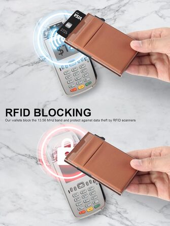 Гаманець-органайзер для карток RFID захистом, Pop-up, з відділенням для монет, коричневий (1 шт.)