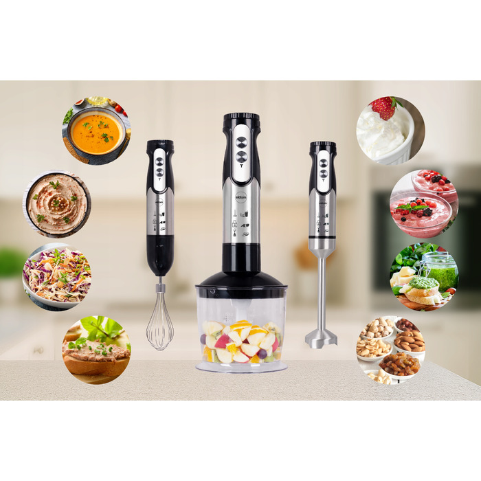 Мультифункціональний занурювальний блендер-подрібнювач Eldom BL250, потужний, 800 Вт, набір
