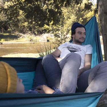Гамак Naturehike Doppelhängematte ультралегкий туристичний, кемпінговий, подвійний (Синій)