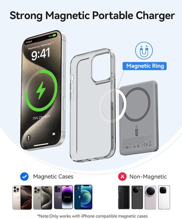 Power Bank Orico Kada Magsafe 5000mAh з USB-C, Магнітний, 20W PD, для iPhone 16/15/14/13/12 (Сірий)