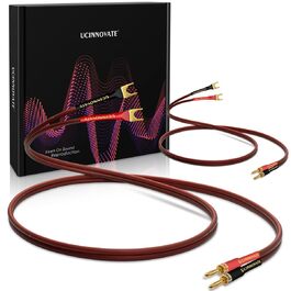 Акустичний кабель UCINNOVATE HiFi OFC (2 шт. по 3м), 14AWG з позолоченими роз'ємами Банан-Лопатка (Y-штекер) для підсилювача та колонок