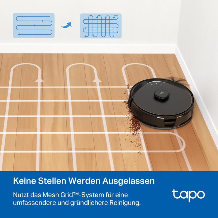 Робот-пилосос Tapo RV30 Max Plus з функцією миття та автоматичною станцією самостійного очищення, 5300Pa, LiDAR+IMU, голосове керування Alexa & Google Assistant, APP